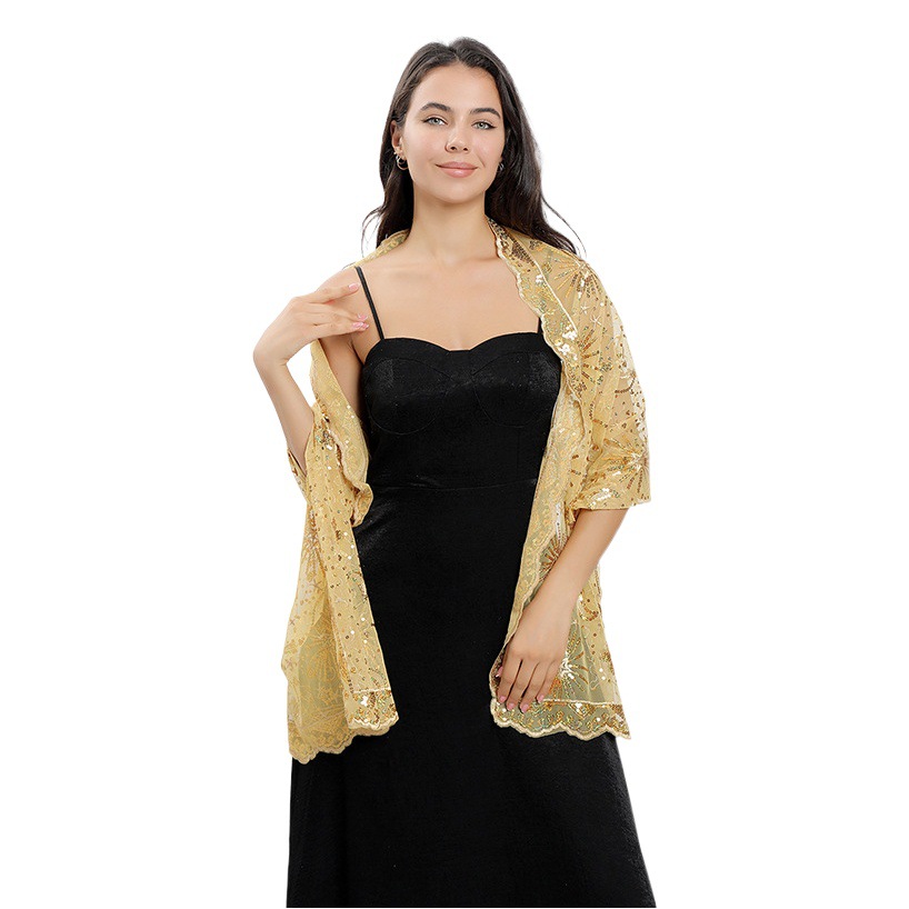 Cross-border high quality Star Moon Embroidered Shawl Bride Wedding Dress Evening Dress Cheongsam Shawl Women