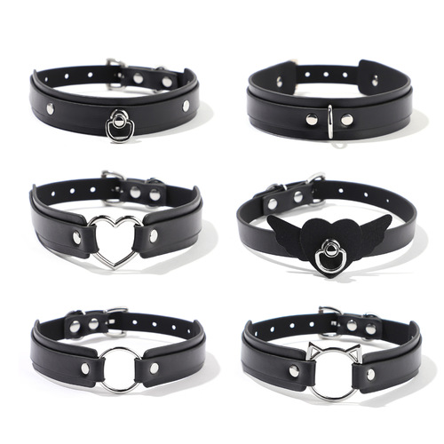 Leather Wolf Erotic SM Love Collar Bondage Props for Men and Women Training K9 Necklace Adult Products Factory Drop Shipping