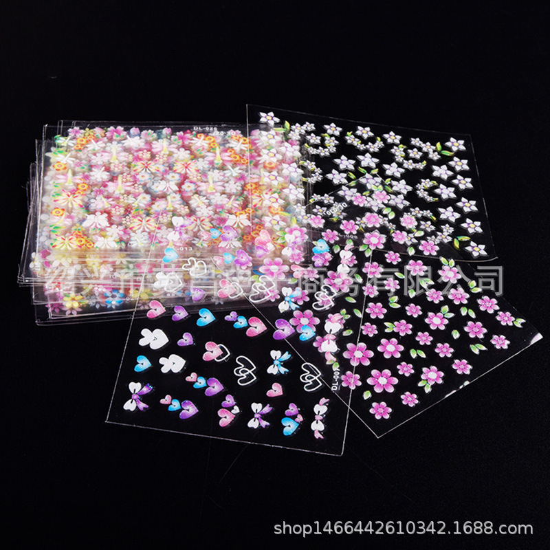 대외 무역 국경 간 3D 네일 스티커 30 색 꽃 네일 스티커 컬러 꽃 네일 네일 스티커 네일 쥬얼리