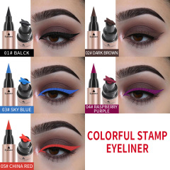 Foreign trade cross-border e-commerce cosmetics QIC triangular stamp 2-in-1 waterproof eyeliner colored eyeliner