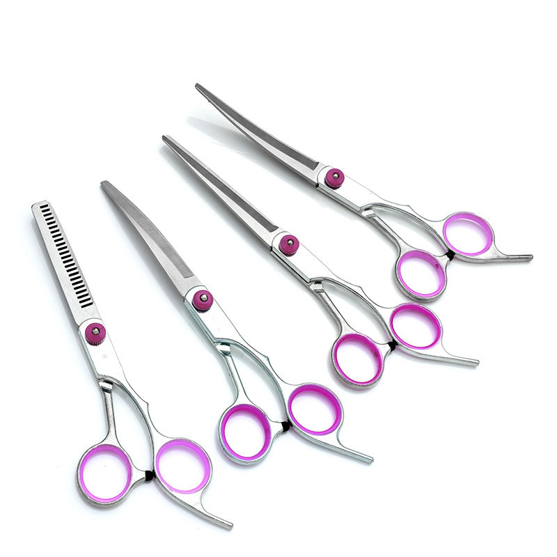 Tijeras de belleza para mascotas directas de fábrica tijeras de corte de pelo de perro profesional tijeras rectas tijeras de dientes tijeras de peluche corte de pelo peine traje