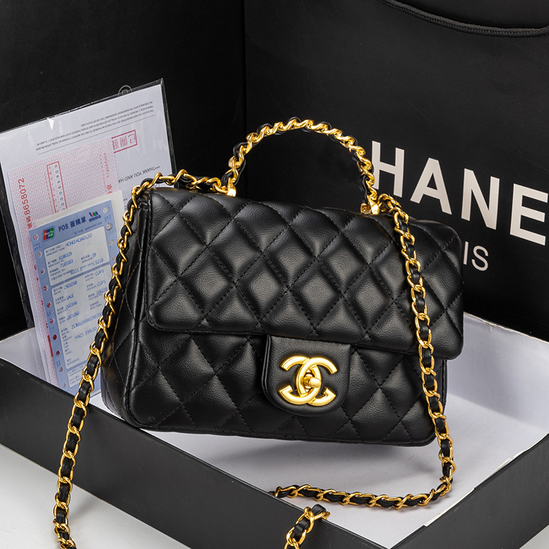 Bolso de mujer de cuero de mano de alta costura Chanel 2024 nueva cadena de moda bolso de hombro con bolsa de Linge