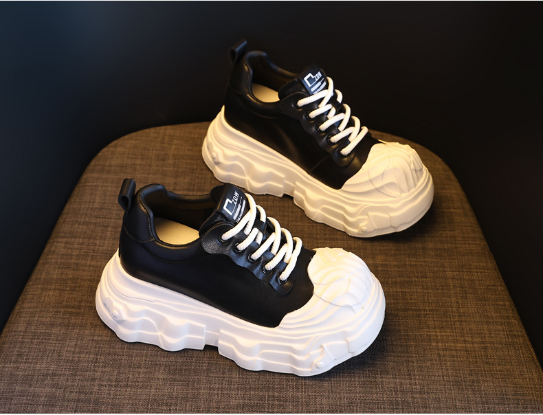 Giày sneaker nữ đế dày tăng chiều cao siêu mềm trắng — màu trắng chi tiết 5