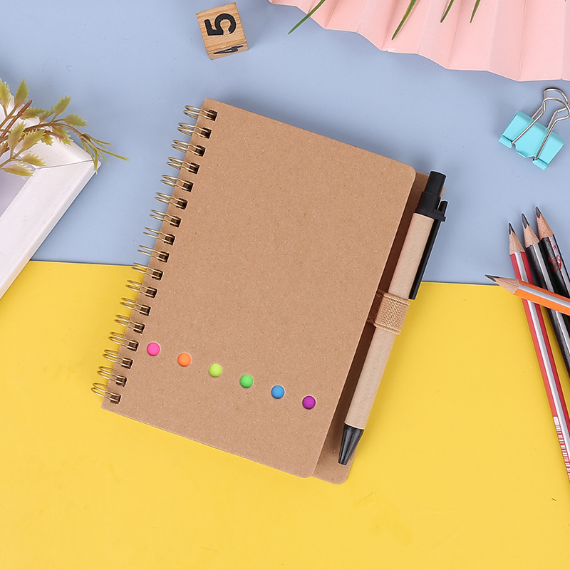 Cuaderno Creativo con Notas Adhesivas de Papel Kraft para Publicidad Transfronteriza, Combinación de Etiquetas Adhesivas e Índice