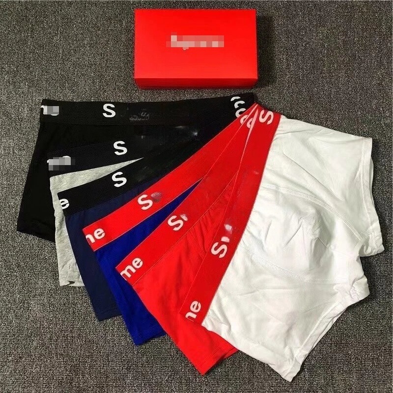 Sup Foreign Trade Shorts Men's Youth Comfortable Boxer Briefs Solid Color Pure Cotton Breathable High-End Underwear Sports Boxer Shorts