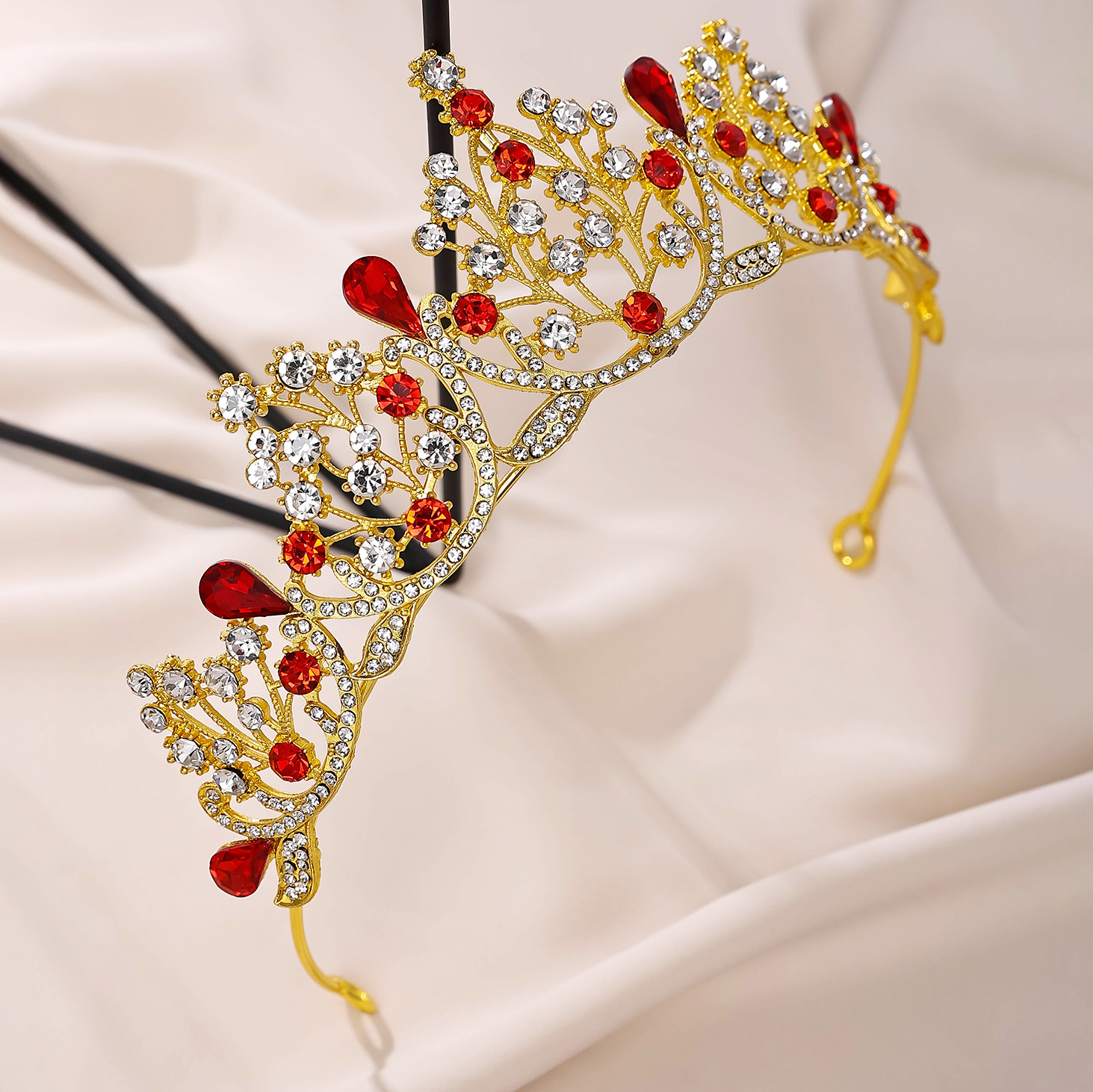 Corona boda diadema nupcial tocado rhinestone diadema joyería aleación de zinc Phoenix corona boda pasarela nupcial corona