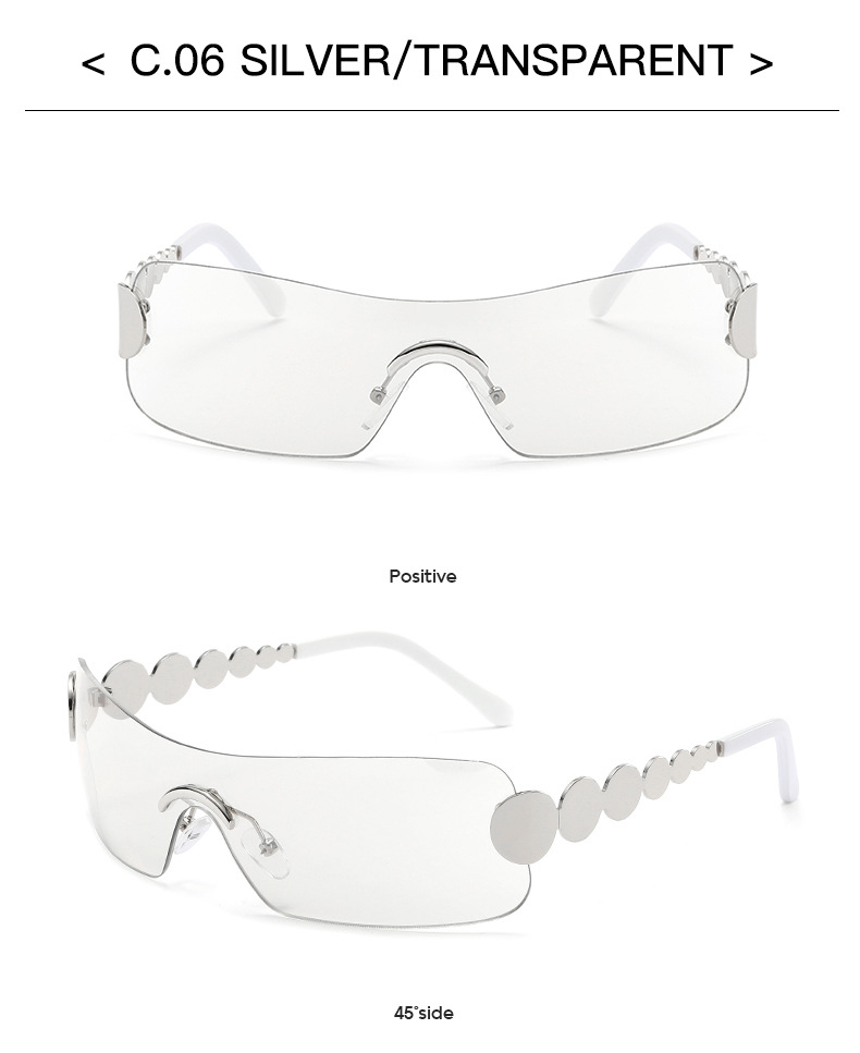 58g Weight Frameless Glasses Structure Sunglasses Classification PC, UV400 Protection Lens Material Square Glasses Style Holiday, Travel Occasion Solid Color Pattern Women's Gender Vintage Style, Classic Style Style Grey, Gold Color Vintage Style Classic Style Solid Color PC UV400 Protection Square Frameless Women's Sunglasses 19