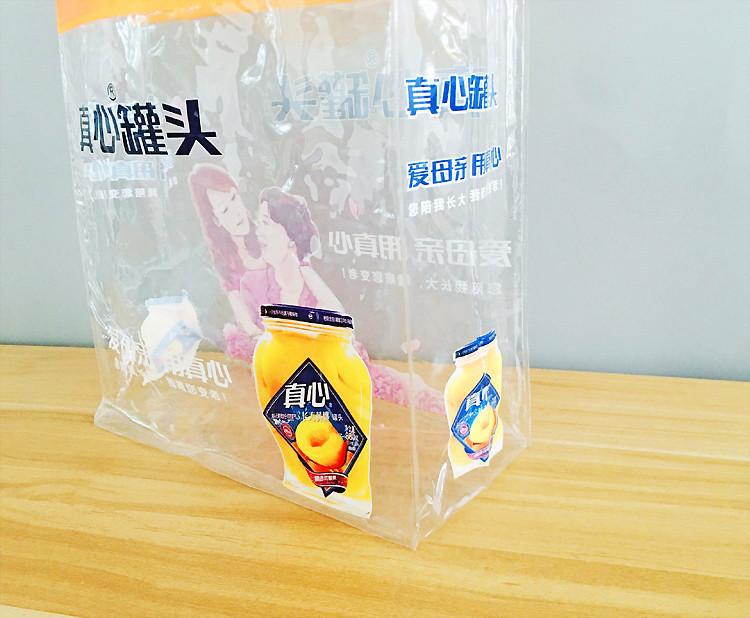 定制透明pvc手提袋购物袋 广告礼品幻彩包透明果冻包三件套镭
