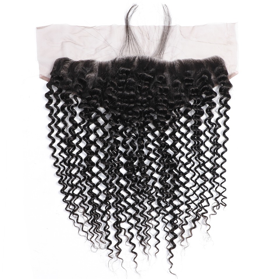 13x4 pelo bloque encaje frontal real cabello humano bloque rizado frontal peluca Accesorios