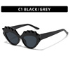 Fashionable sunglasses, trend glasses solar-powered, European style, 2022 collection, cat's eye