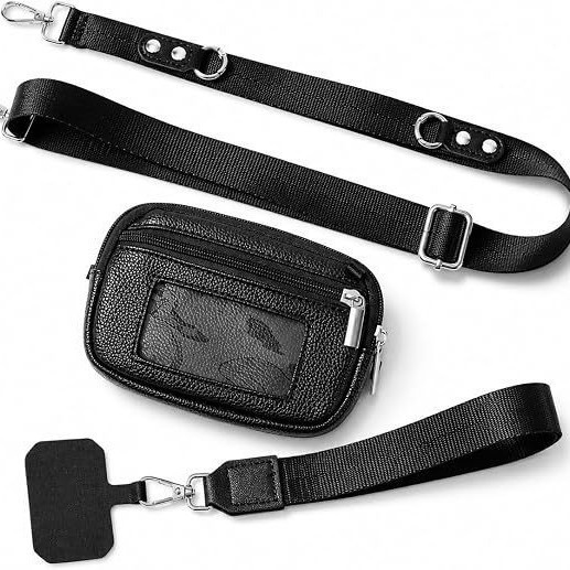 Cross-border best-selling PU leather phone strap with detachable lanyard for holding phone and passport, wrist strap with card slot, shoulder and crossbody bag
