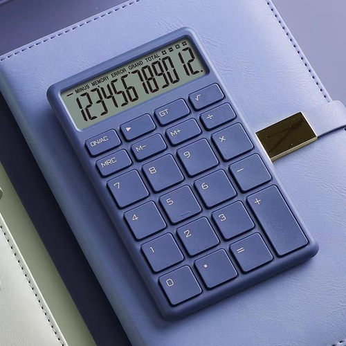 Portable calculator, simple, fashionable, cute, compact, office student, 12-digit calculator, wholesale, silent and elegant