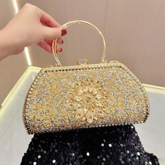 New cross-border diamond handbag ladies cheongsam bag name lady banquet water crystal handbag single shoulder oblique cross evening bag 