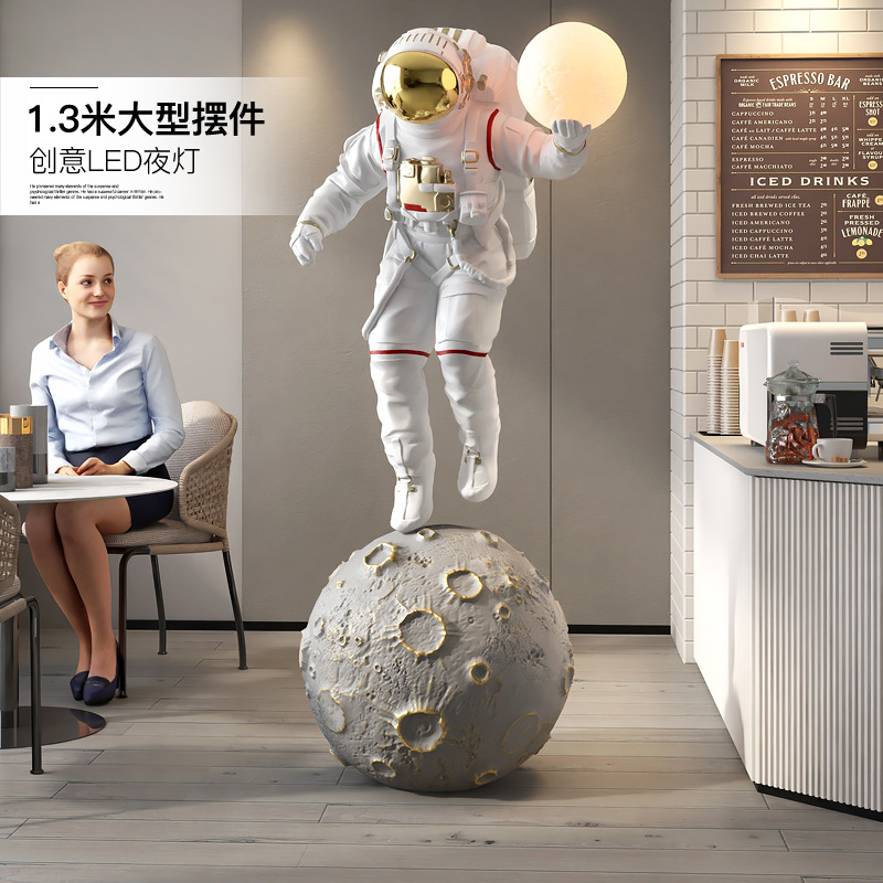 Astronauta lámpara de Pie Grande decoración del hogar tienda exposición salón Spaceman escultura inauguración regalo