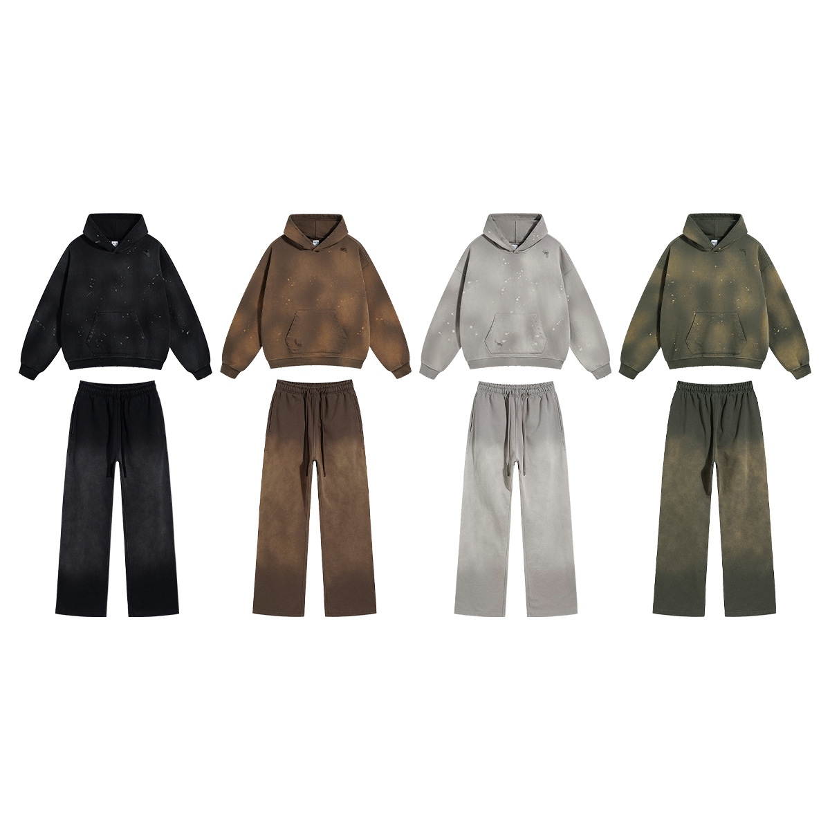 Conjunto de sudadera y pantalones deportivos estilo vintage para hombre y mujer, marca de moda urbana para otoño e invierno.