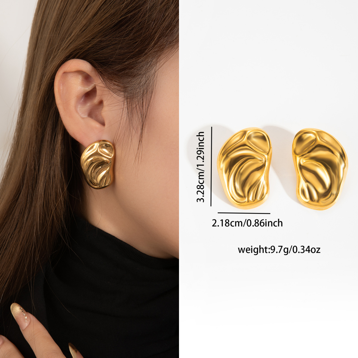 Pendientes de acero de titanio transfronterizos para mujer, lujo ligero, sentido de alta gama, temperamento retro de nicho, pendientes que no se desvanece, pendientes de todo fósforo al por mayor