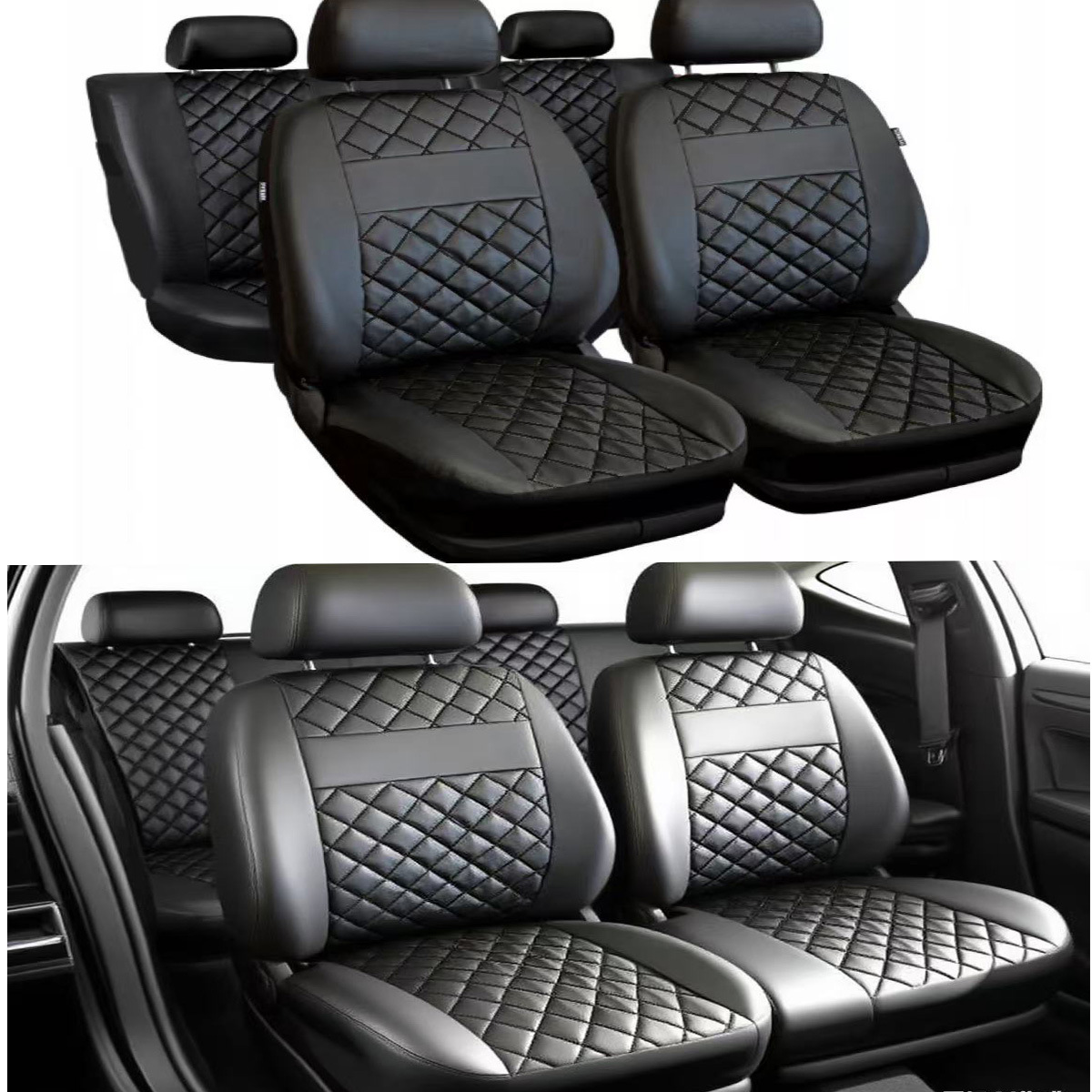 Cubierta de asiento de automóvil transfronteriza de una sola línea de cuadrícula de diamante, cubierta de asiento de automóvil de minivan, cubierta de asiento de cuatro estaciones resistente al desgaste y transpirable
