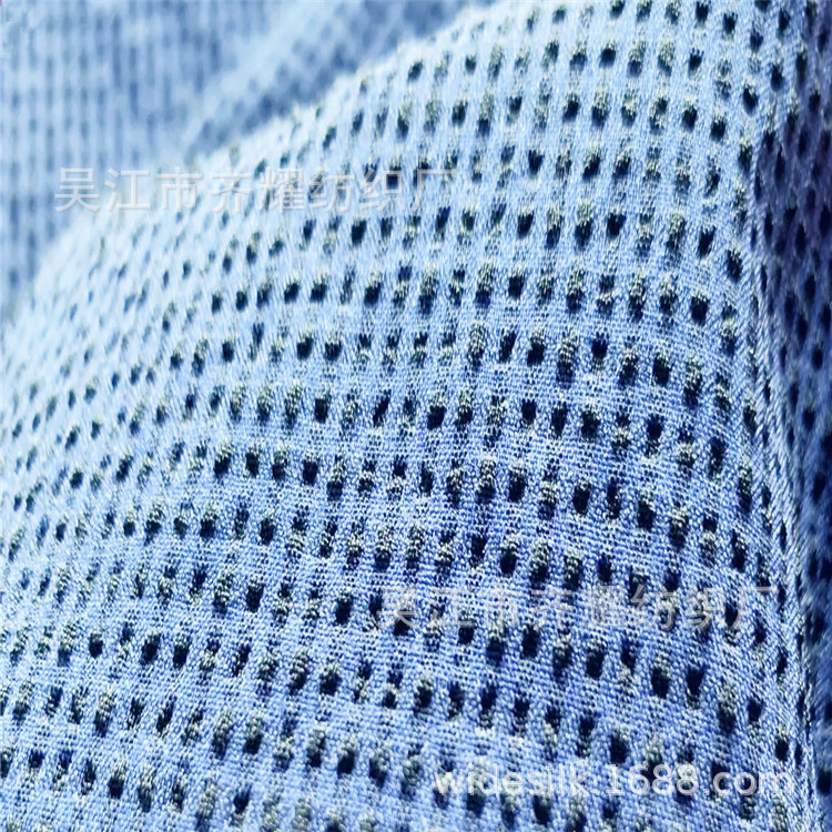 T800四面弹烂孔格竖条T400弹力泡泡绉裙子衬衫沙滩裤面料