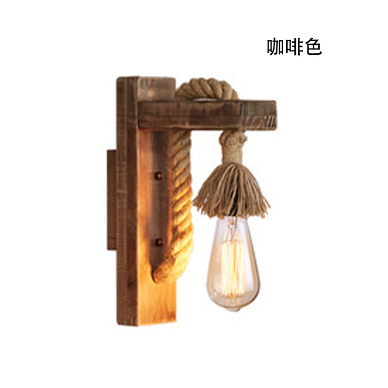 American country retro cafetería pasillo restaurante bar creativo madera madera lámpara de pared