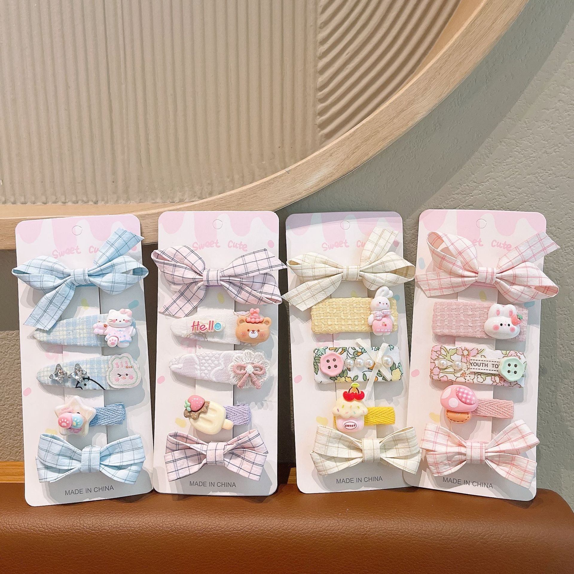 Coreana para niños rosa de encaje tela clip para el cabello nuevo arco de niñas dulce clip para el cabello joyas