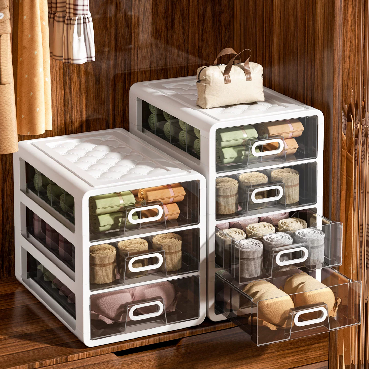 Home Storage Box Set, Socks and Underwear Sorting Box, No Installation Required, Large Capacity Underwear Storage Box