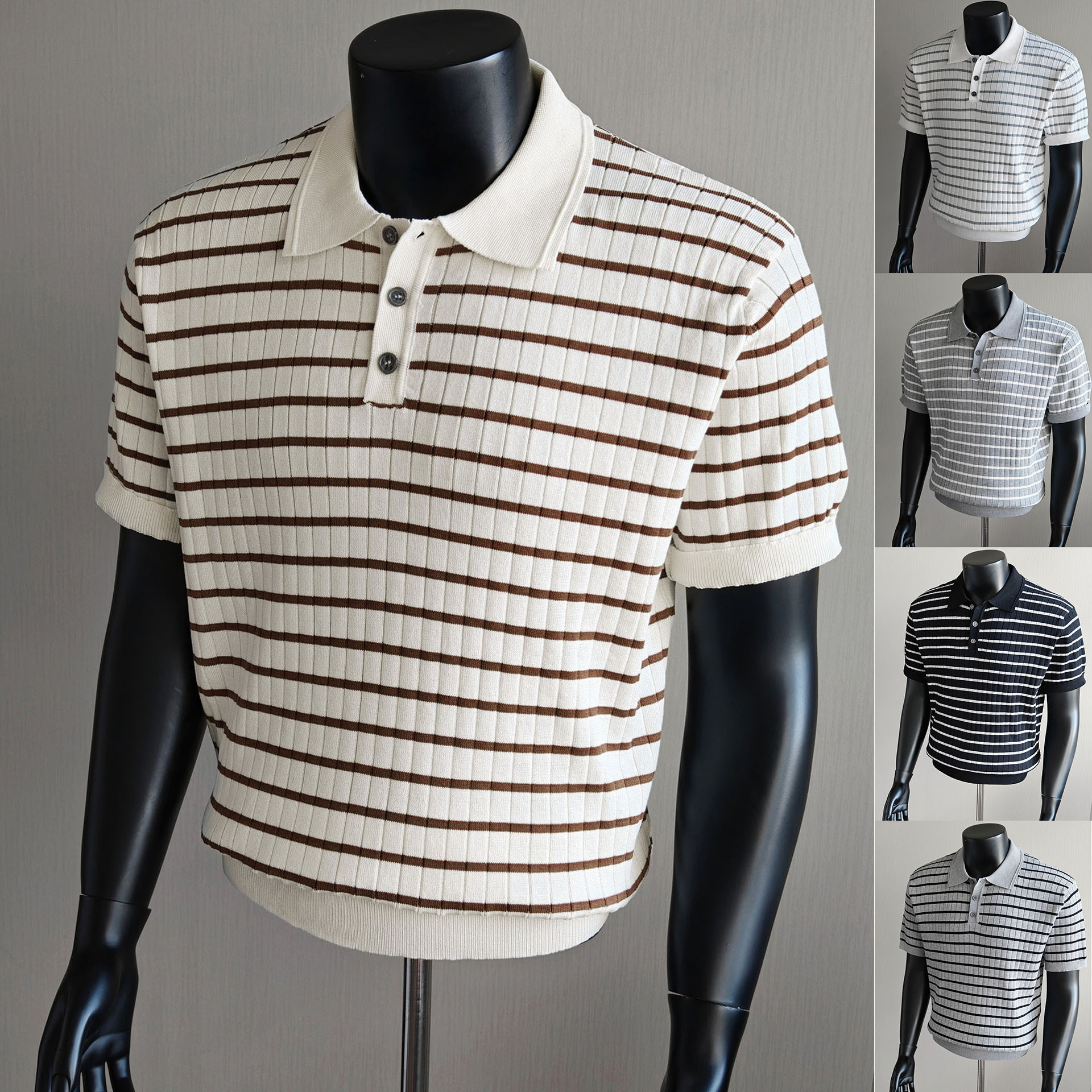 Camisas de polo de manga corta con solapa, camisetas de punto de hombre con solapa, camisetas comerciales de hielo, comercio exterior transfronterizo al por mayor