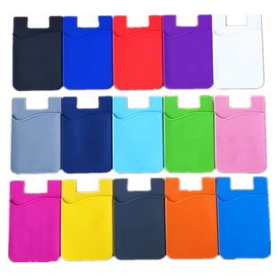 Thickened Silicone Card Holder Back Adhesive Mobile Phone Back Sticker Bank Traffic Card Back Bag Card Holder Color Printing