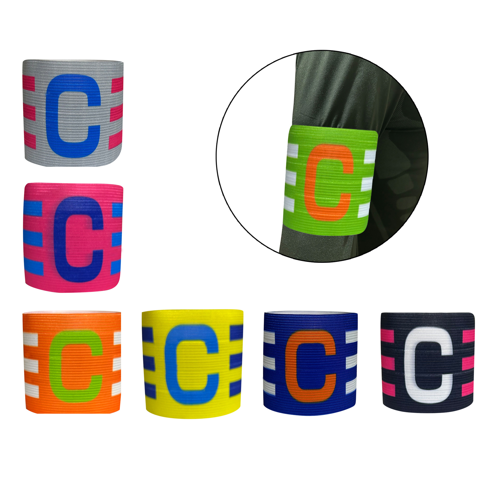 Brazalete de capitán de fútbol de color transfronterizo Brazalete de capitán de fútbol Brazalete de equipo de entrenamiento de fútbol Brazalete de equipo C