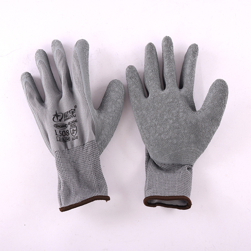 Genuino Xingyu L508 guantes de protección laboral estriados de látex resistentes al desgaste y resistentes al deslizamiento para proteger el sitio de construcción ventilado