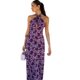 2024 Summer New Amazon Cross-border European and American Women's Wear Hanging Neck Open Shoulder Printed Open Back Split dress Women