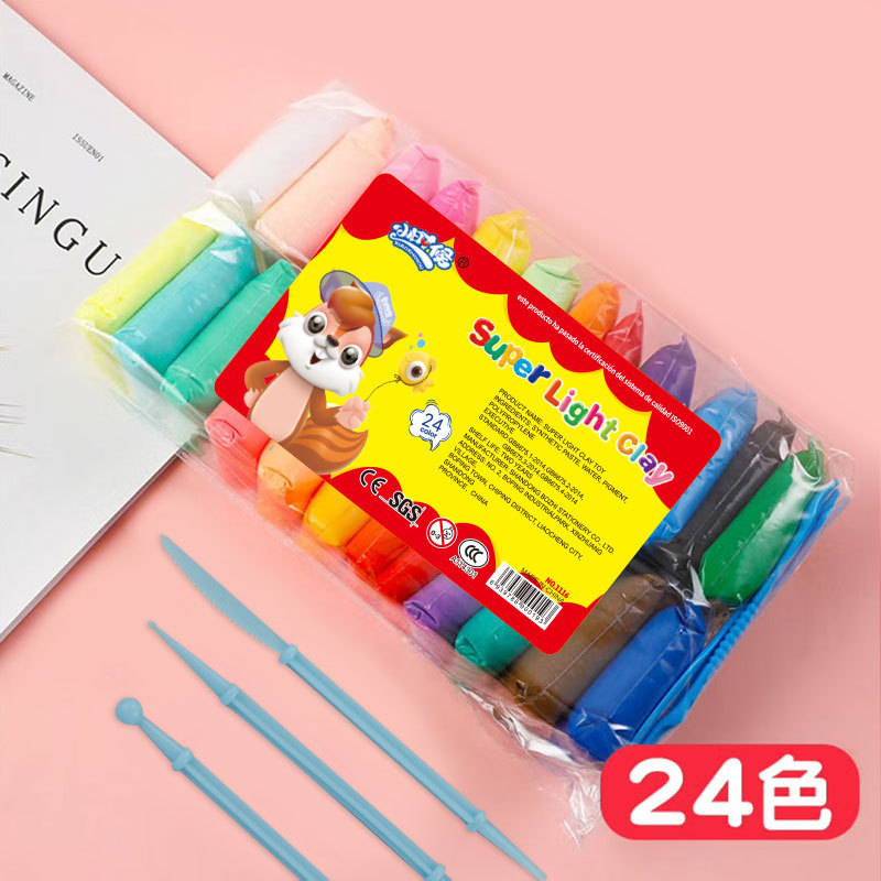 Fábrica mayorista de arcilla para niños DIY barro de color hecho a mano arcilla ultra ligera goma de barro espacio juego de juguetes