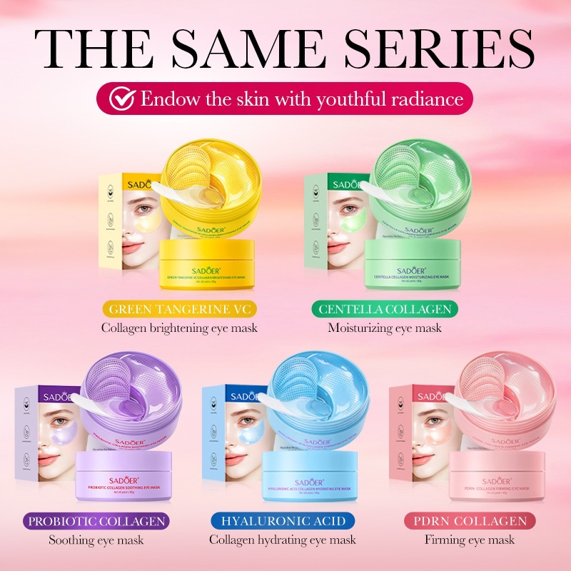 Cross-border SADOER Probiotic Collagen Soothing Embossed Eye Mask to Improve Fine Lines and Moisturize Eyes, Foreign Trade