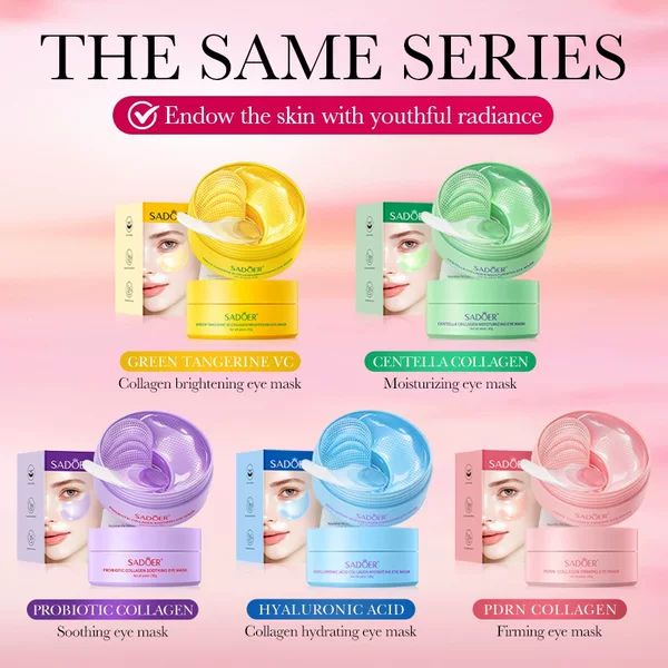 Cross-border SADOER Probiotic Collagen Soothing Embossed Eye Mask to Improve Fine Lines and Moisturize Eyes, Foreign Trade