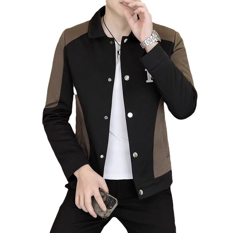 Осенняя мужская трендовая куртка для отдыха, корейский стиль, slim fit