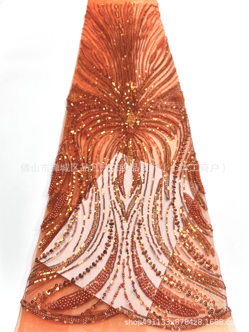Moda Gaoding Suzhou fabricantes de ropa de moda al por mayor transfronterizos puntos de cuentas de lenteja tela de encaje image 10