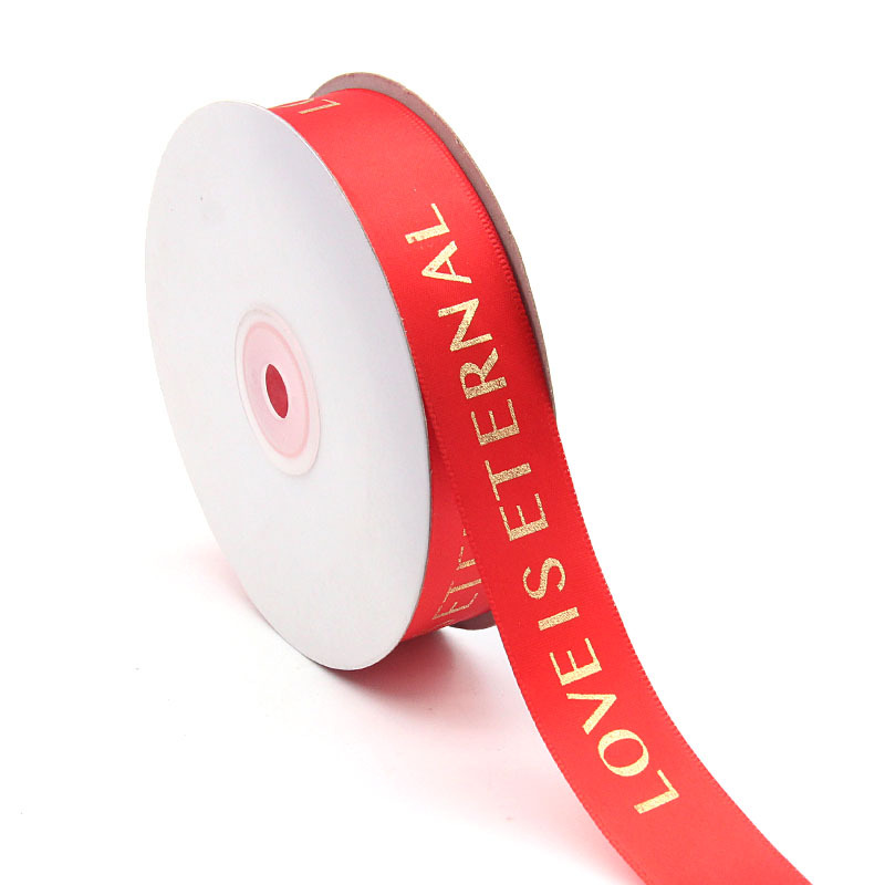 2,5 cm regalo de cumpleaños decoración de impresión AMOR cinta de flores pastel de regalo de embalaje Cinta de Oro Tianyi belleza