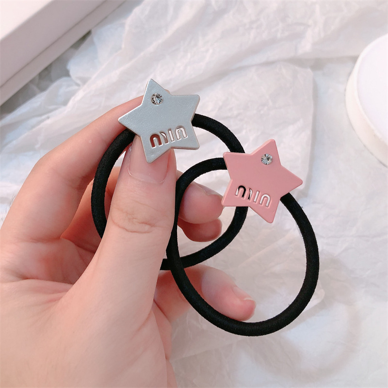 Cuerda para el cabello de estrella simple, cuerda para la cabeza de cola de caballo de alta elasticidad, banda de goma Mori, anillo para el cabello femenino, no daña el cabello, cuerda para el cabello, accesorios para el cabello