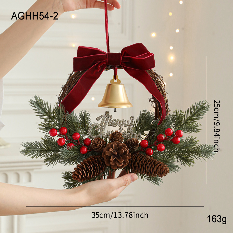 Nuevo cross-border de navidad corallas de caña arco de arco de arroz de fruta roja puerta colgante ventana de Navidad decoración colgante