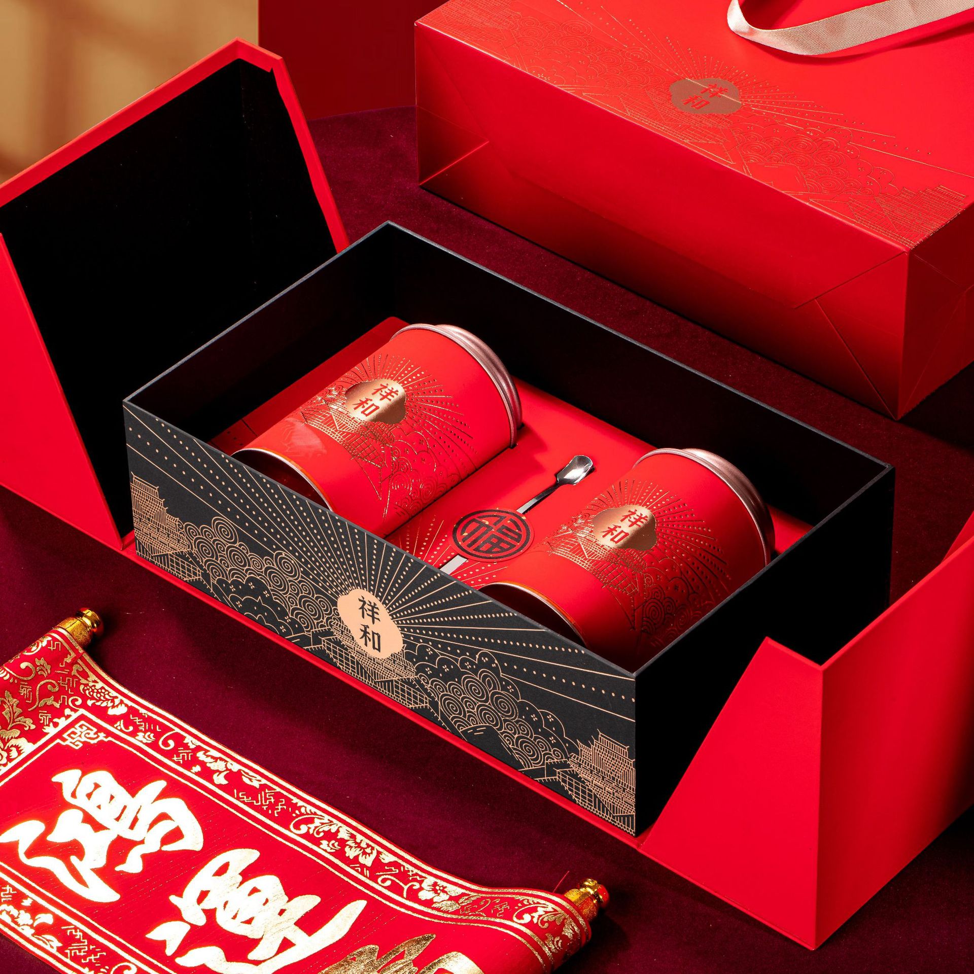 新款茶叶包装盒空礼盒岩茶红茶肉桂大红袍单丛小种礼盒装空盒