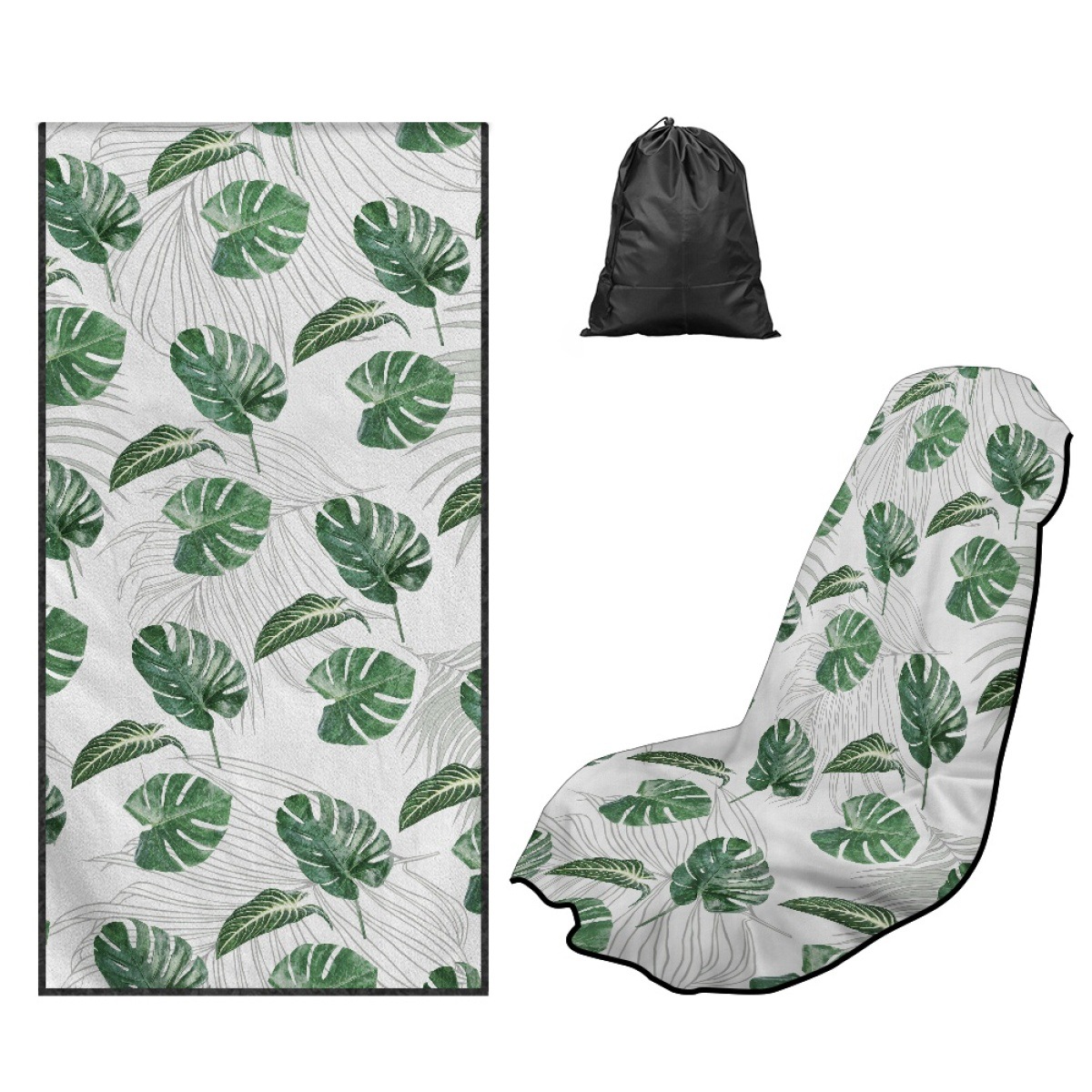 Car seat towel cover, same style as the one on Amazon, with a palm leaf print, suitable for sports cars, and designed for both men and women