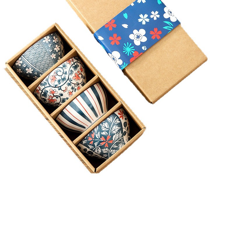 Caja de cartón kraft japonesa, plato de cerámica, caja de regalo, regalo de negocios, regalo de promoción de apertura