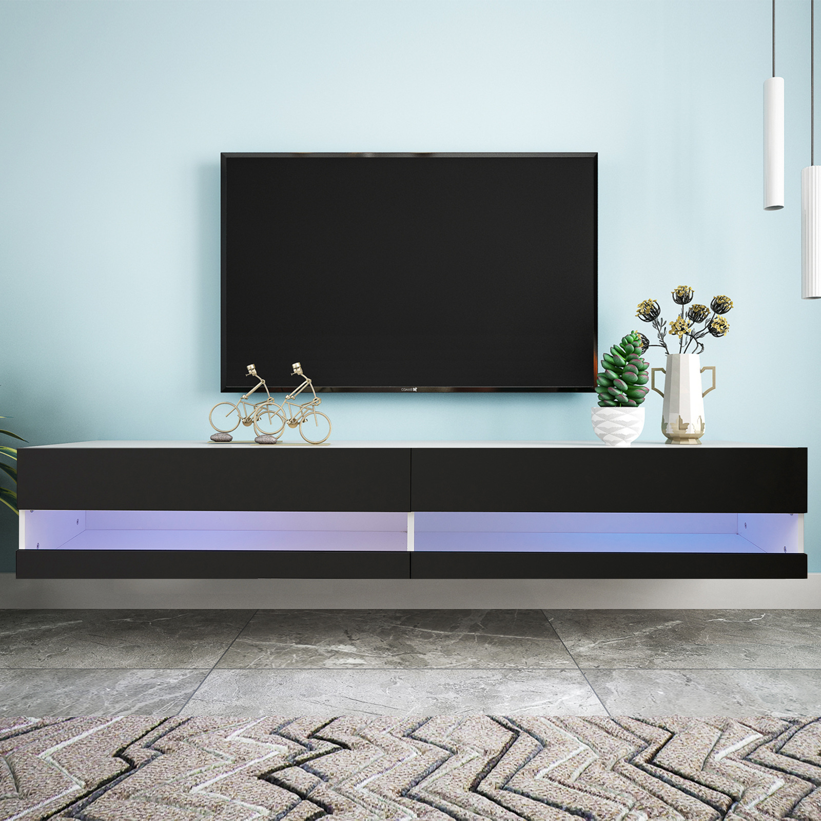 Moderno minimalista TV de madera gabinete mesa de té combinación hotel B & B sala de estar en casa pequeño apartamento visual gabinete