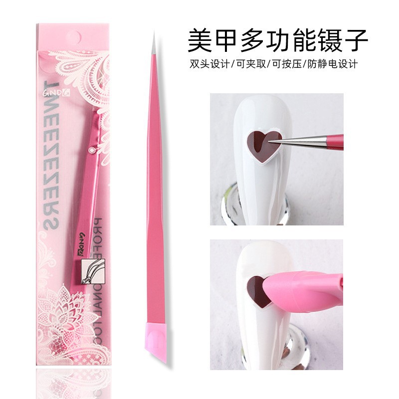 Universal double-sided tweezers for manicure