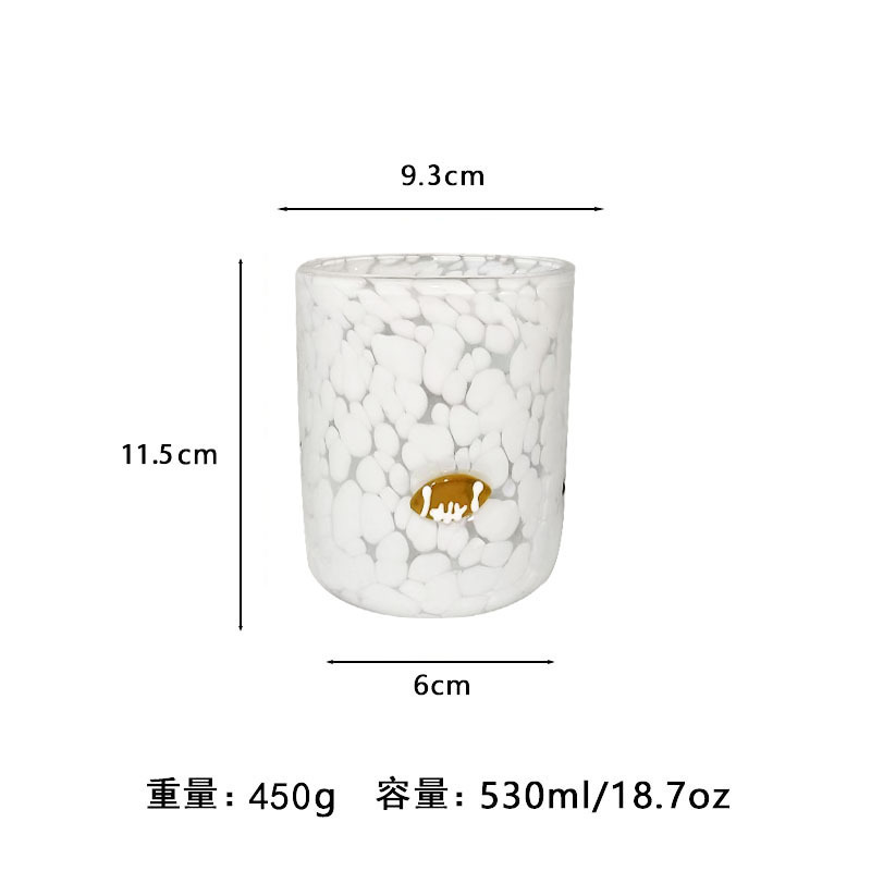 中古人工开口贴片水晶玻璃杯樱桃草莓压花贴片装饰饮品咖啡杯|undefined