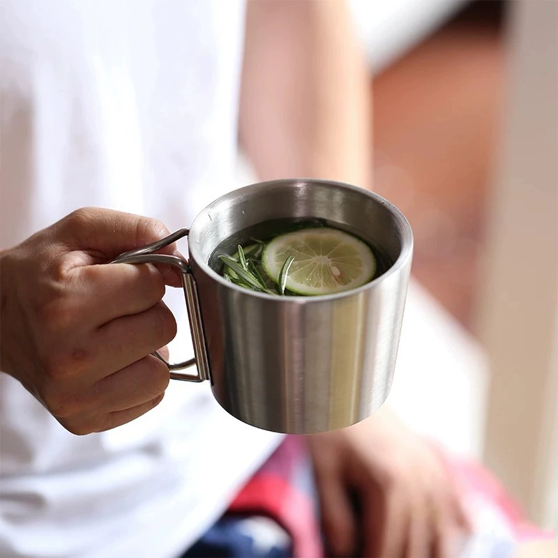 350 мл Складная ручка из нержавеющей стали чашка Складная кофейная чашка Новая креативная Складная чашка из нержавеющей стали