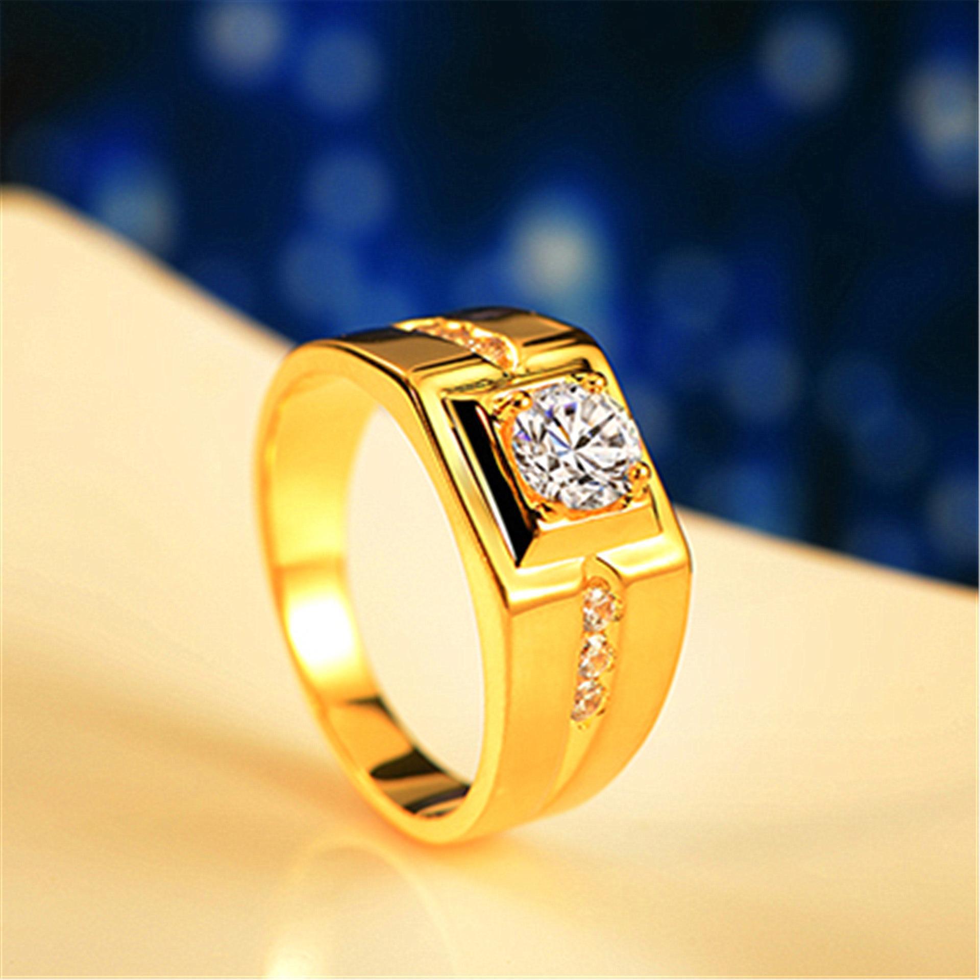 Herrenring Mit Simuliertem Diamant In Weißgold Optik_voghion.com