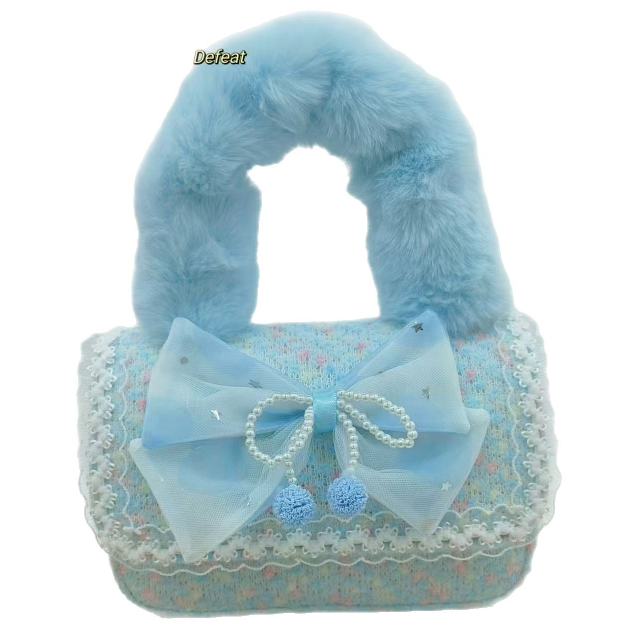 Bolso de peluche de arco, bolso de princesa, bolso de hombro, bolso de mochila, bolso de cambio, bolso de accesorios lindos.