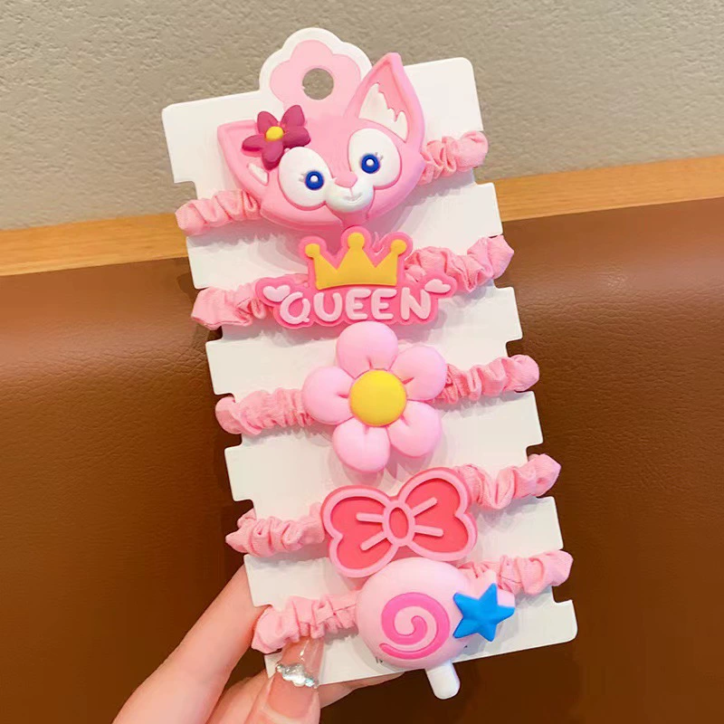 Набор аксессуаров для волос (Hello Kitty) — 10 штук милых японских мультяшных заколок, шпильки и резинки, розовый