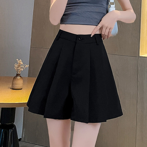 Women's Summer Trendy Korean Style Hot Pants Loose High-Waist Wide Leg Pants Slimming Home Casual Matching Outer Short Pants