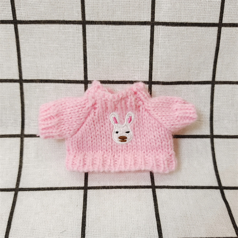 Venta caliente perro cabeza 14cm muñeco de peluche suéter colección de accesorios de ropa rabu ropa spot al por mayor